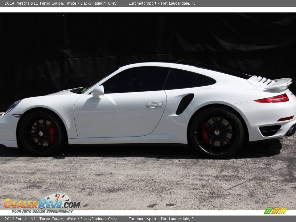 2014 Porsche 911 Turbo Coupe White / Black/Platinum Grey Photo #24