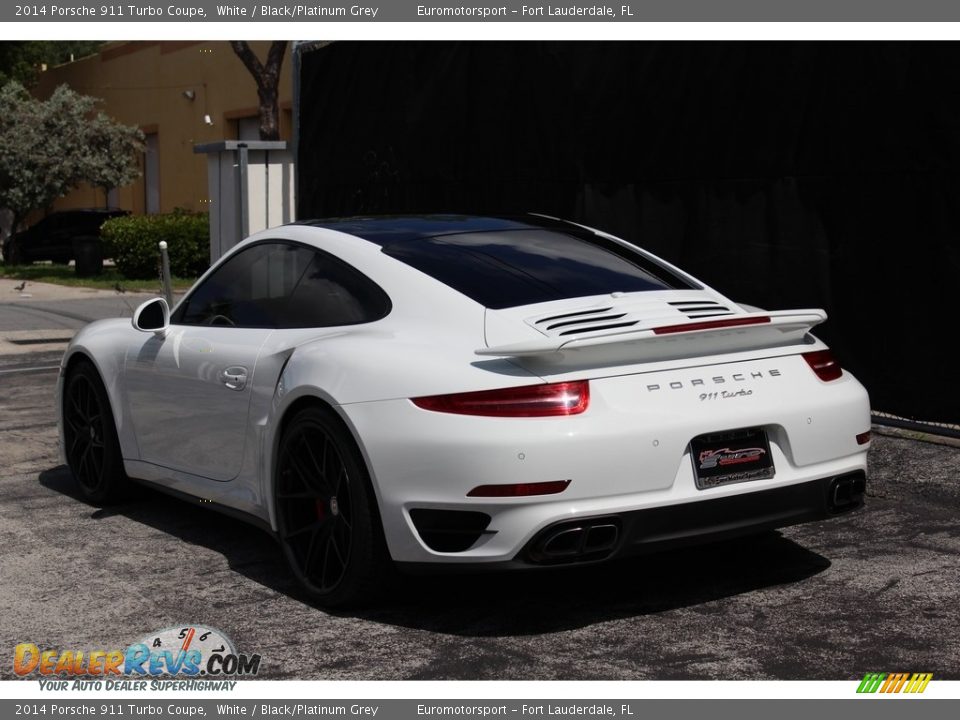 2014 Porsche 911 Turbo Coupe White / Black/Platinum Grey Photo #25