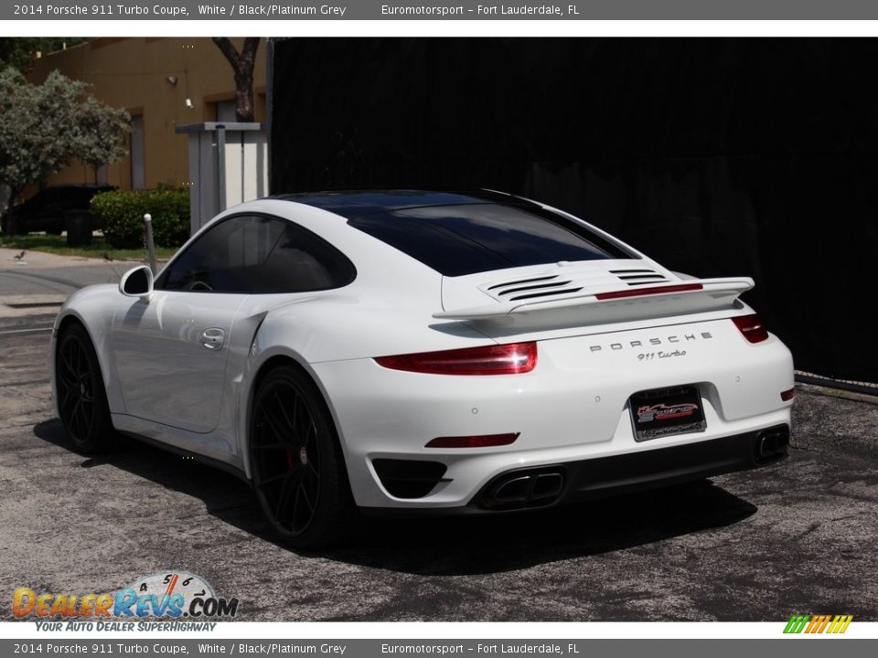 2014 Porsche 911 Turbo Coupe White / Black/Platinum Grey Photo #26