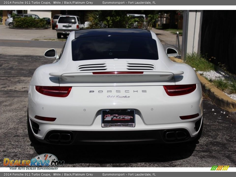 2014 Porsche 911 Turbo Coupe White / Black/Platinum Grey Photo #27