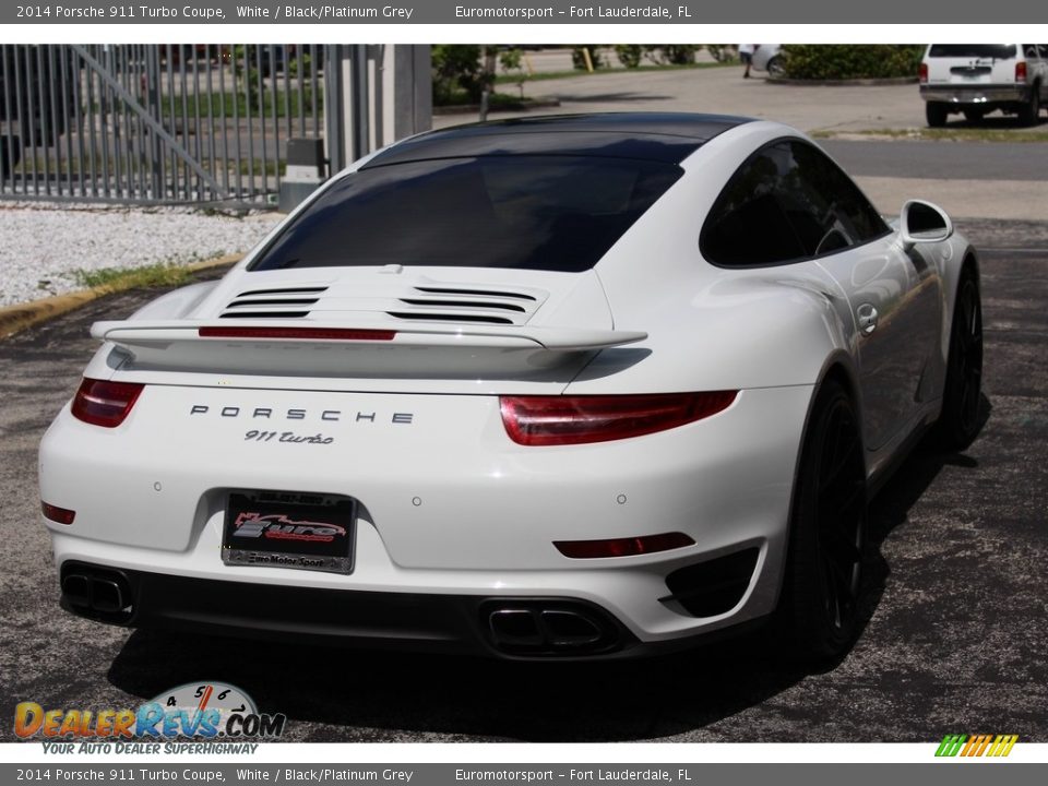 2014 Porsche 911 Turbo Coupe White / Black/Platinum Grey Photo #28