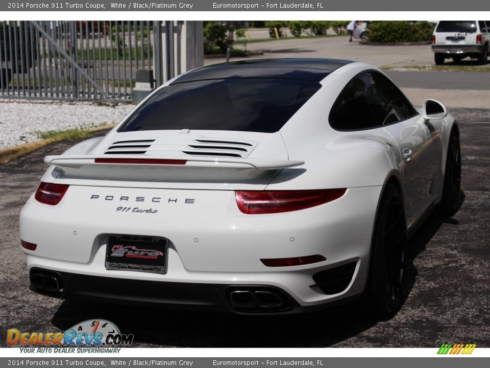 2014 Porsche 911 Turbo Coupe White / Black/Platinum Grey Photo #29