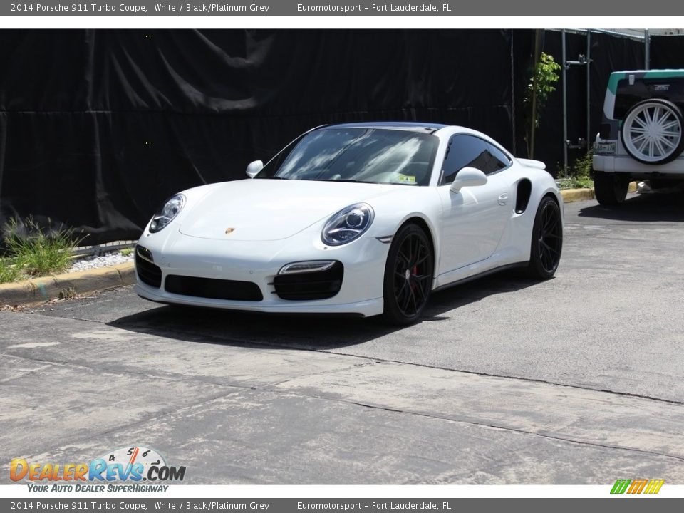 2014 Porsche 911 Turbo Coupe White / Black/Platinum Grey Photo #30