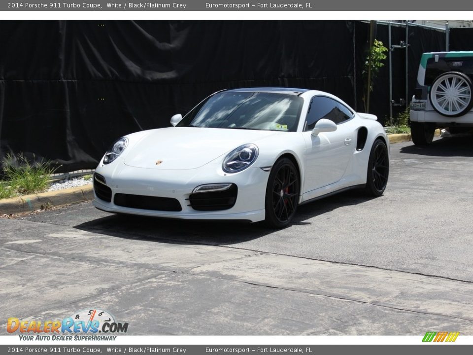 2014 Porsche 911 Turbo Coupe White / Black/Platinum Grey Photo #31