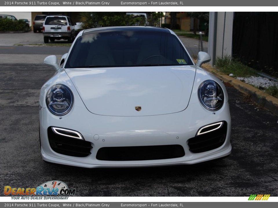 2014 Porsche 911 Turbo Coupe White / Black/Platinum Grey Photo #39