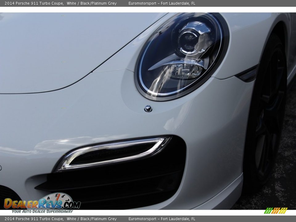 2014 Porsche 911 Turbo Coupe White / Black/Platinum Grey Photo #45