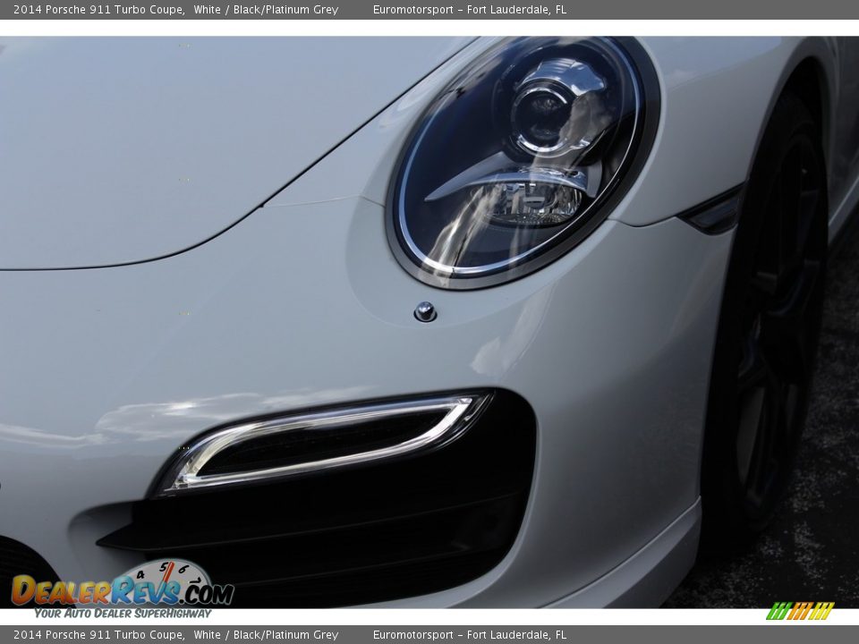 2014 Porsche 911 Turbo Coupe White / Black/Platinum Grey Photo #46