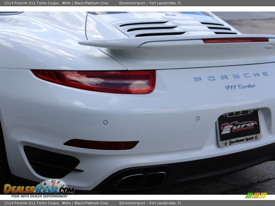 2014 Porsche 911 Turbo Coupe White / Black/Platinum Grey Photo #52