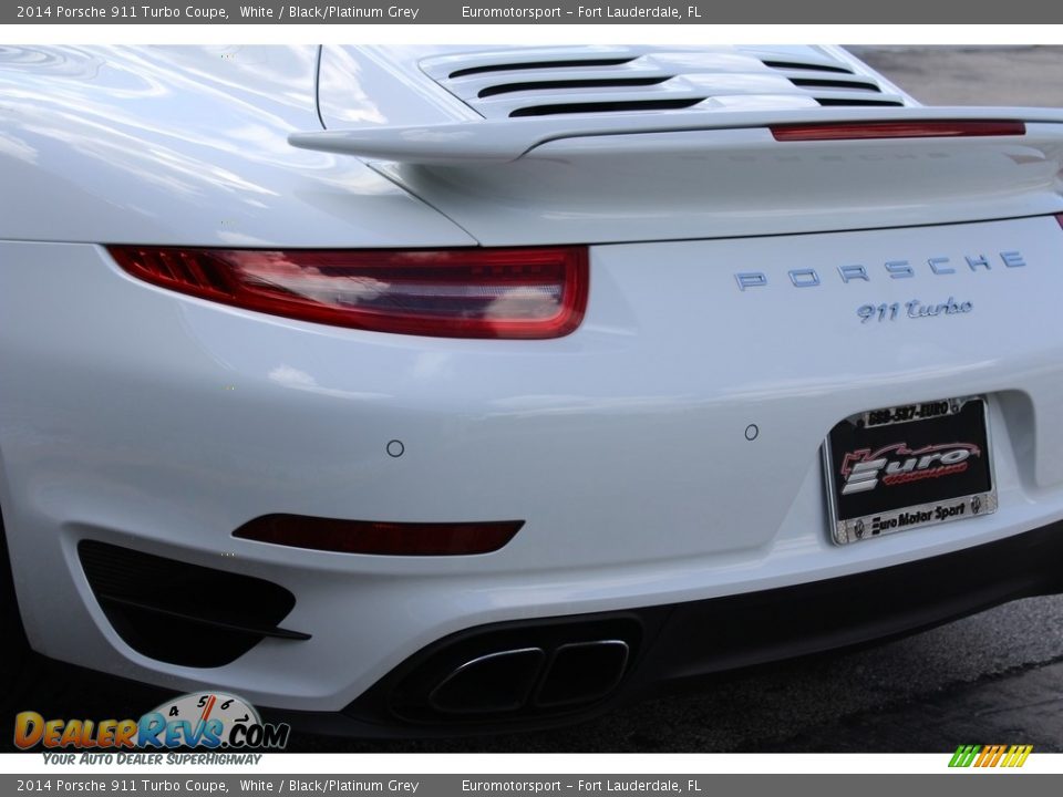 2014 Porsche 911 Turbo Coupe White / Black/Platinum Grey Photo #53