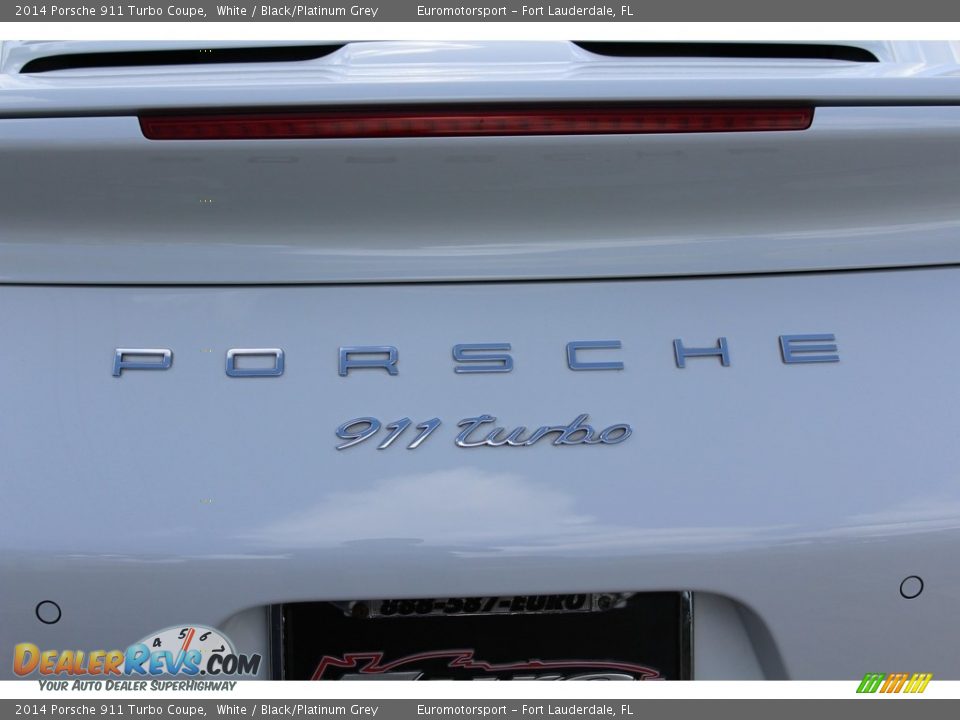 2014 Porsche 911 Turbo Coupe White / Black/Platinum Grey Photo #54