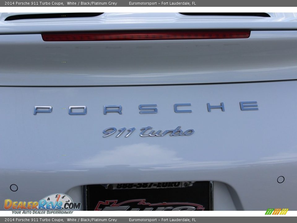 2014 Porsche 911 Turbo Coupe White / Black/Platinum Grey Photo #55