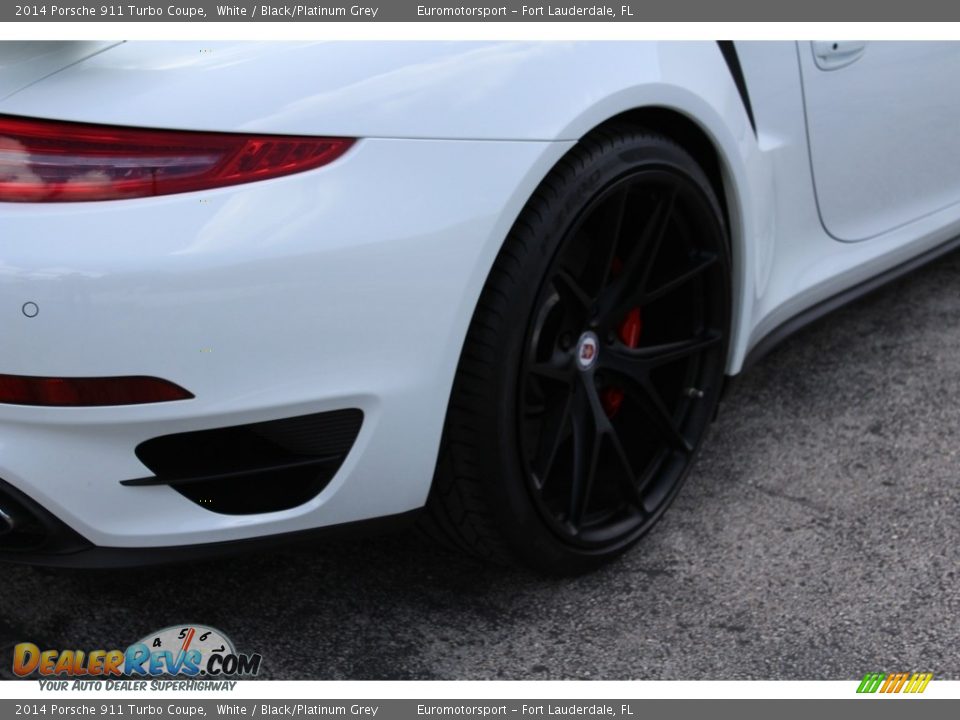 2014 Porsche 911 Turbo Coupe White / Black/Platinum Grey Photo #56