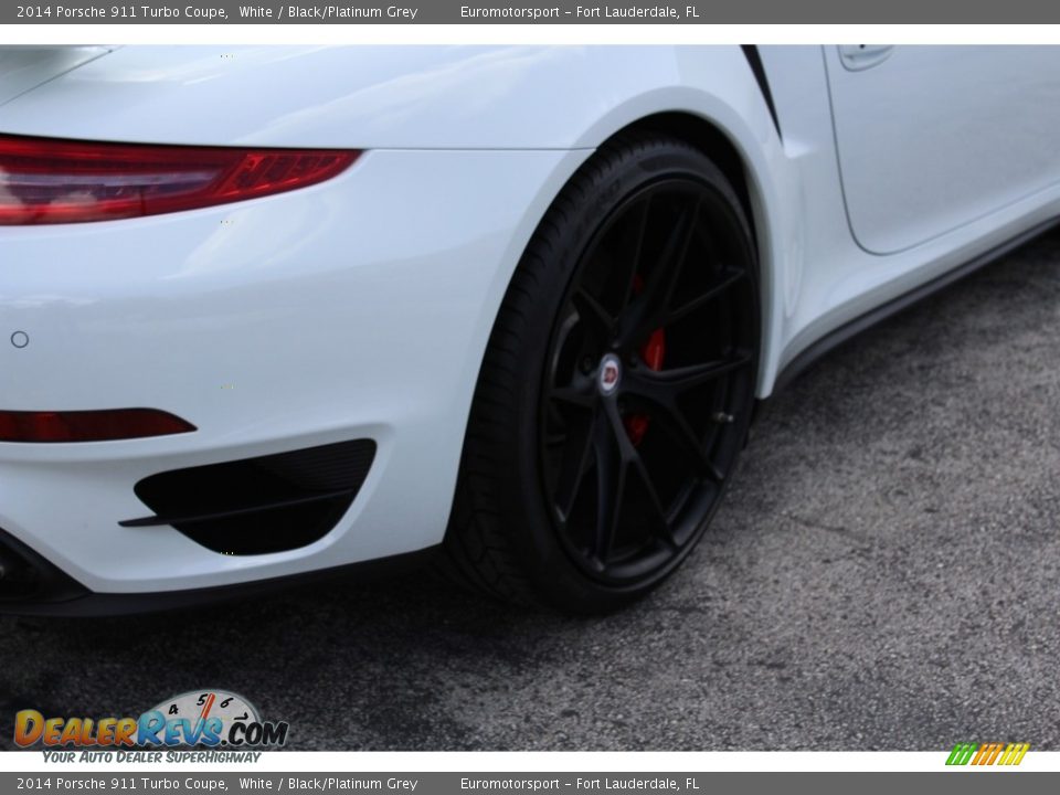 2014 Porsche 911 Turbo Coupe White / Black/Platinum Grey Photo #57