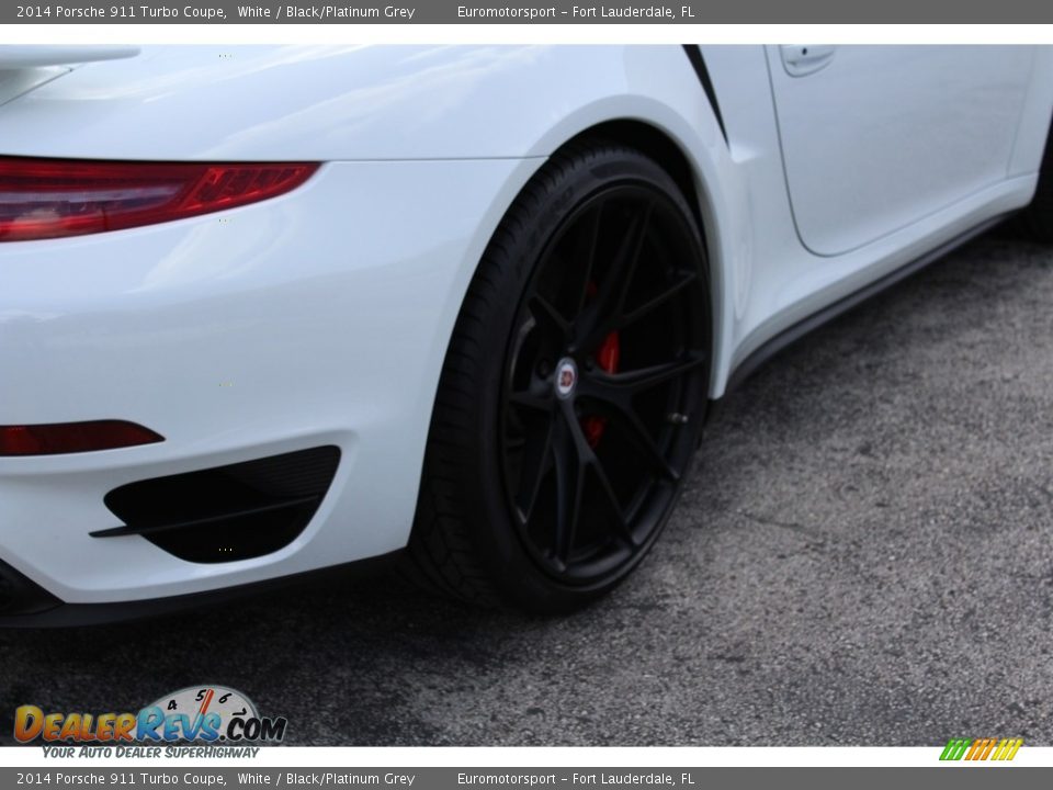 2014 Porsche 911 Turbo Coupe White / Black/Platinum Grey Photo #58