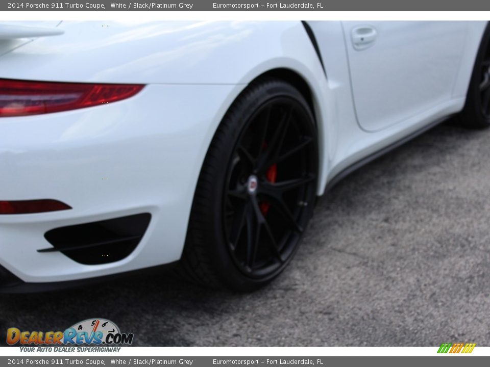2014 Porsche 911 Turbo Coupe White / Black/Platinum Grey Photo #60