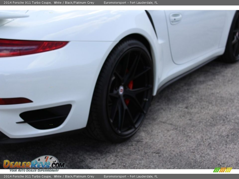 2014 Porsche 911 Turbo Coupe White / Black/Platinum Grey Photo #61
