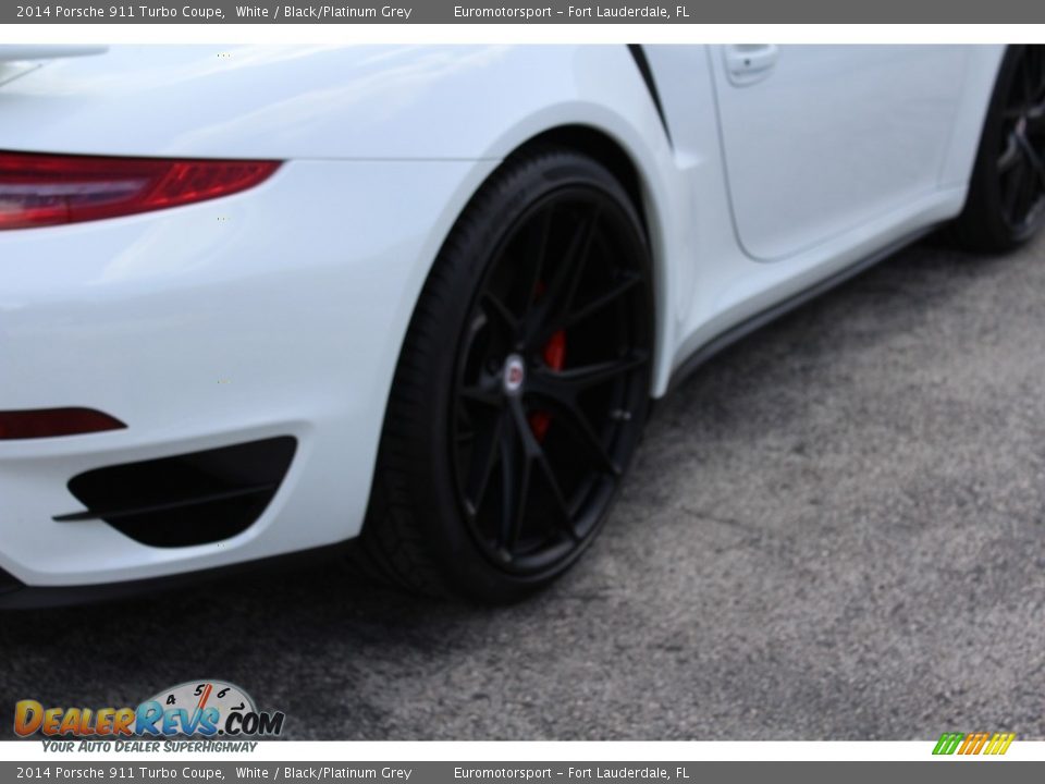 2014 Porsche 911 Turbo Coupe White / Black/Platinum Grey Photo #62