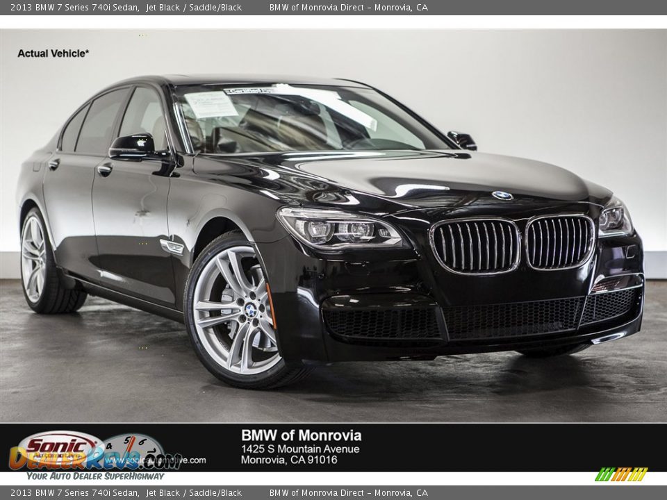 2013 BMW 7 Series 740i Sedan Jet Black / Saddle/Black Photo #1