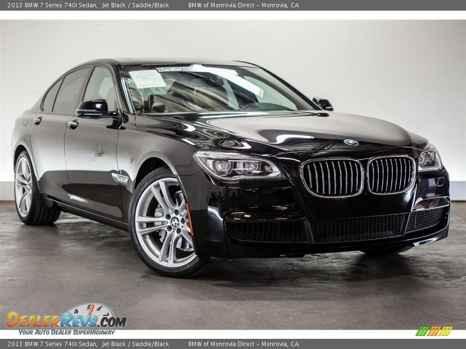 2013 BMW 7 Series 740i Sedan Jet Black / Saddle/Black Photo #11