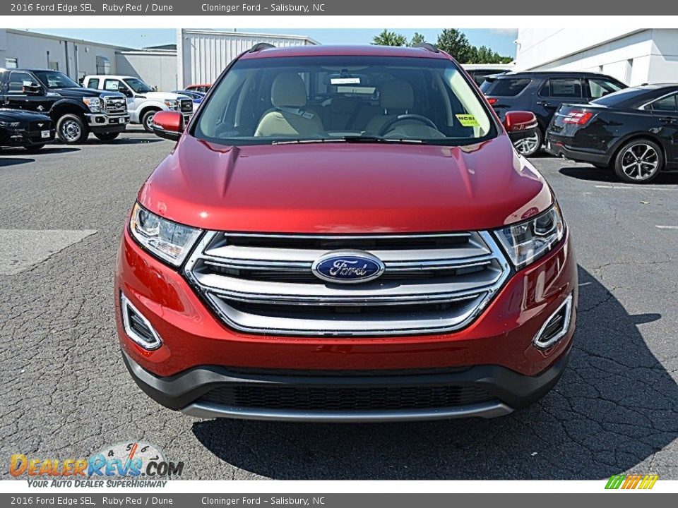 2016 Ford Edge SEL Ruby Red / Dune Photo #4