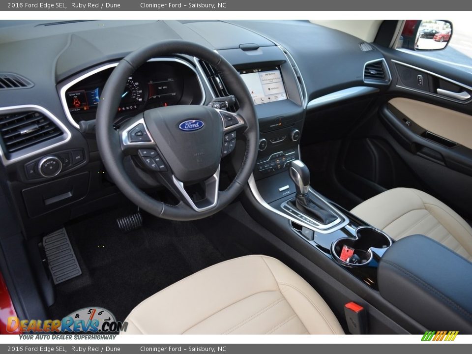 2016 Ford Edge SEL Ruby Red / Dune Photo #7
