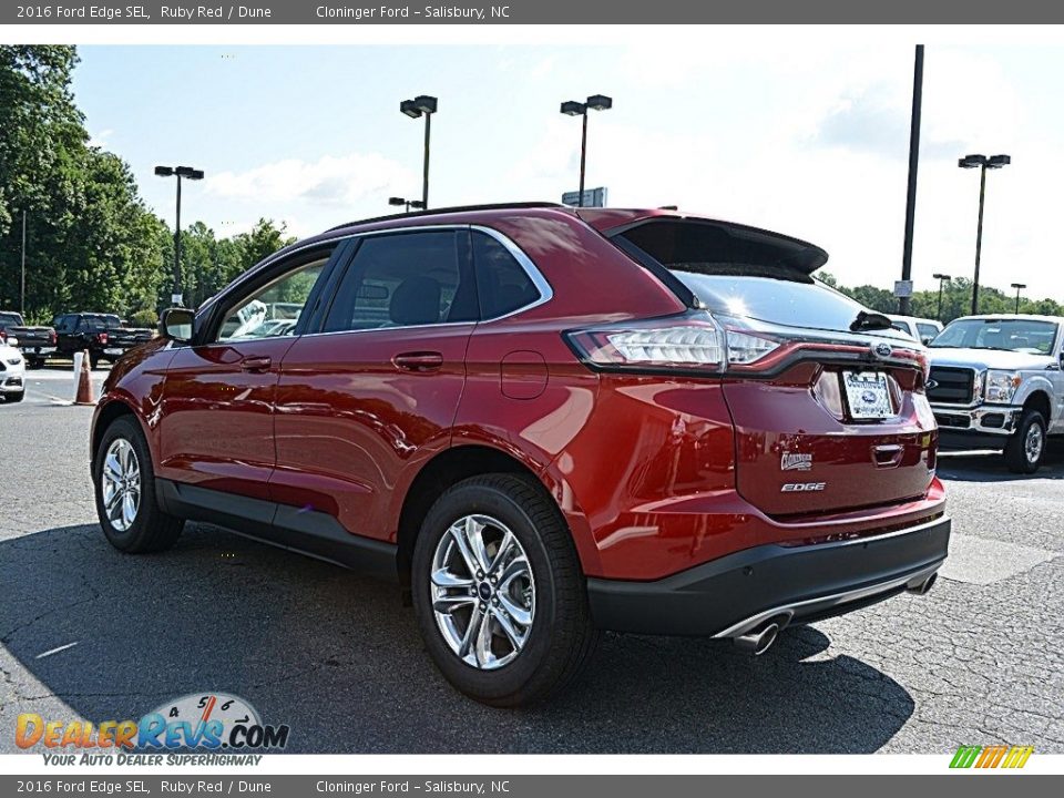 2016 Ford Edge SEL Ruby Red / Dune Photo #23
