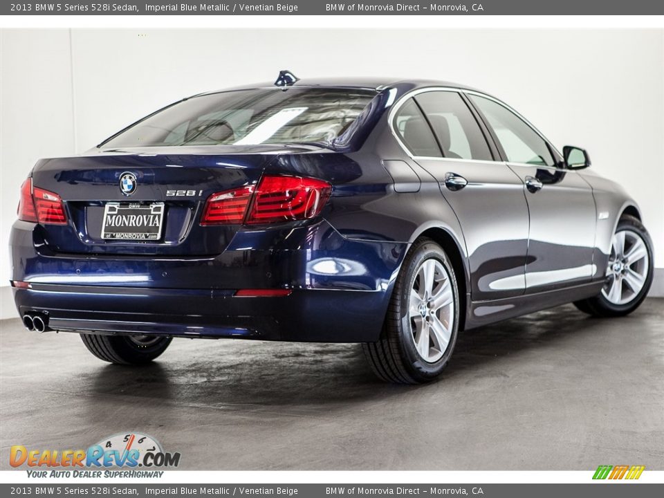 2013 BMW 5 Series 528i Sedan Imperial Blue Metallic / Venetian Beige Photo #14