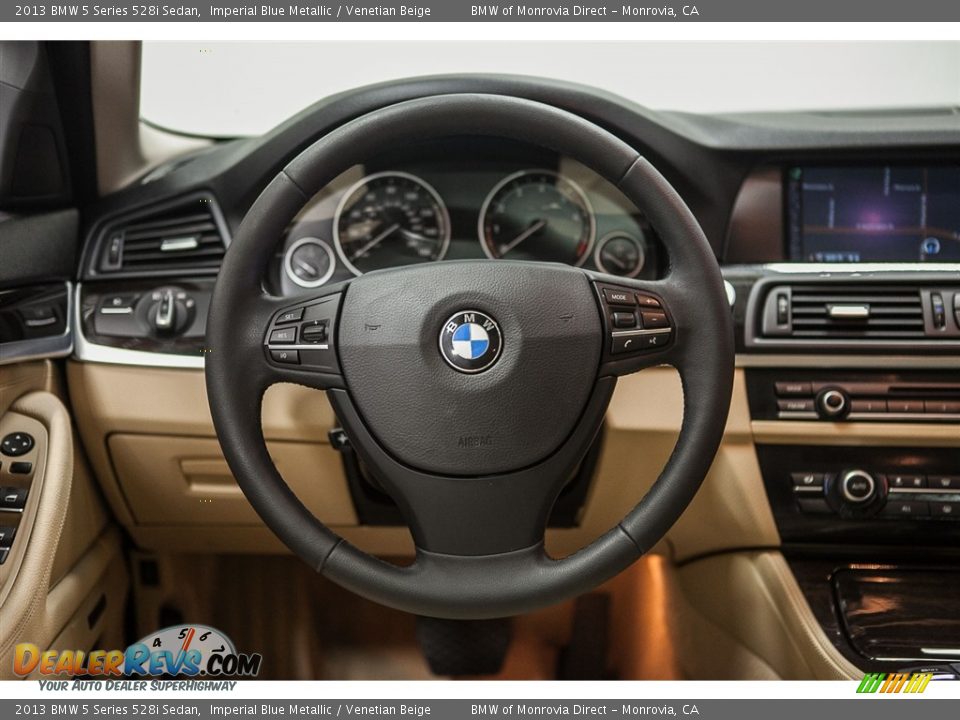 2013 BMW 5 Series 528i Sedan Imperial Blue Metallic / Venetian Beige Photo #16