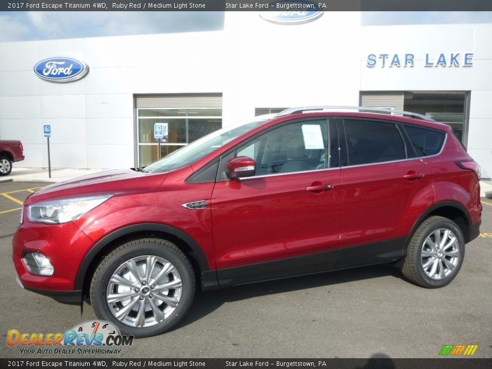 2017 Ford Escape Titanium 4WD Ruby Red / Medium Light Stone Photo #1