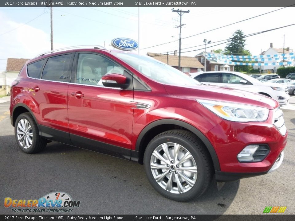 2017 Ford Escape Titanium 4WD Ruby Red / Medium Light Stone Photo #3