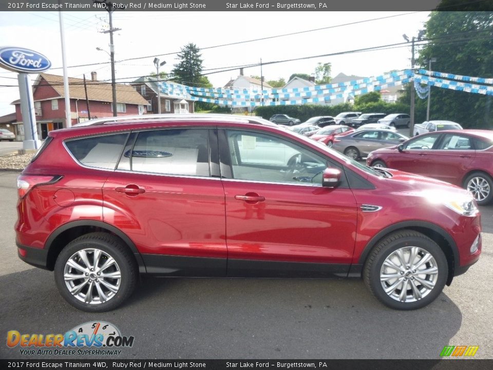 2017 Ford Escape Titanium 4WD Ruby Red / Medium Light Stone Photo #4