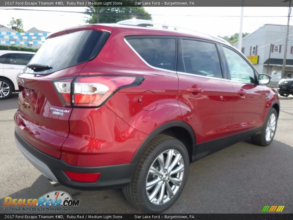 2017 Ford Escape Titanium 4WD Ruby Red / Medium Light Stone Photo #5