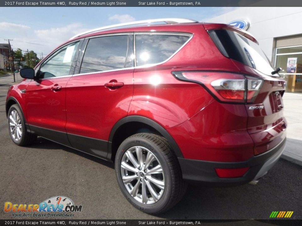 2017 Ford Escape Titanium 4WD Ruby Red / Medium Light Stone Photo #7