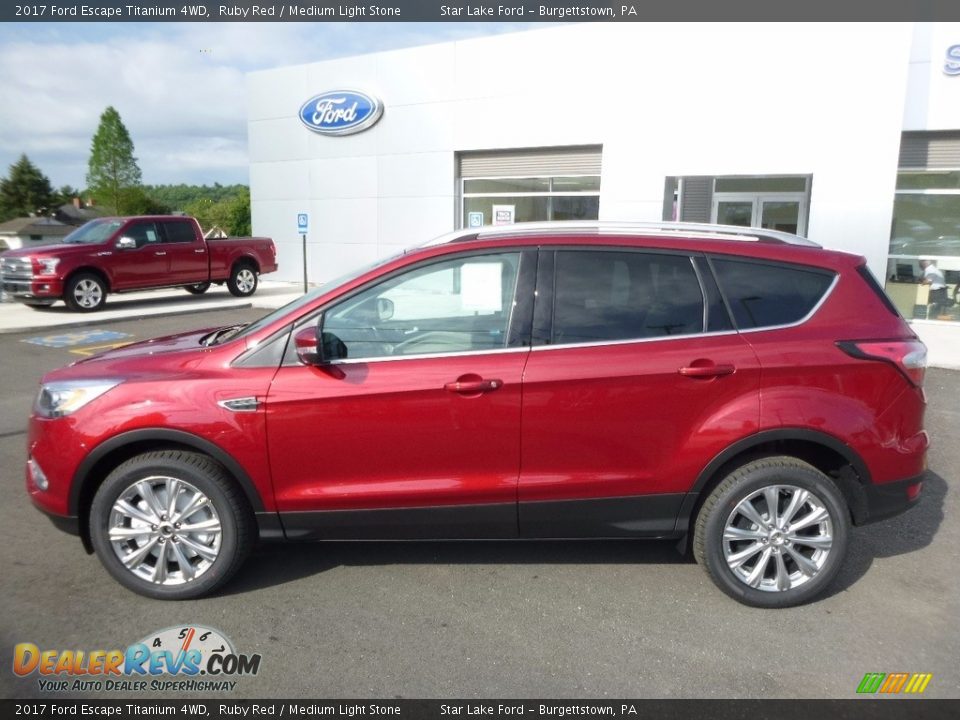 2017 Ford Escape Titanium 4WD Ruby Red / Medium Light Stone Photo #8