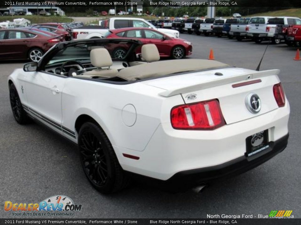 2011 Ford Mustang V6 Premium Convertible Performance White / Stone Photo #3