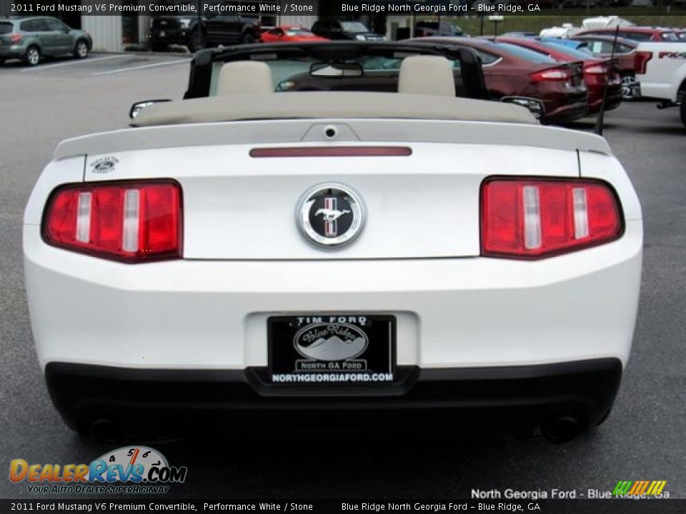 2011 Ford Mustang V6 Premium Convertible Performance White / Stone Photo #4