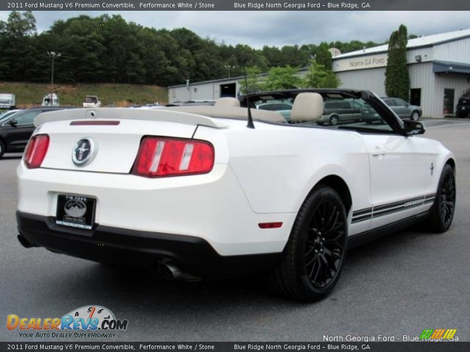 2011 Ford Mustang V6 Premium Convertible Performance White / Stone Photo #5