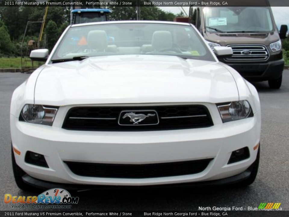 2011 Ford Mustang V6 Premium Convertible Performance White / Stone Photo #8