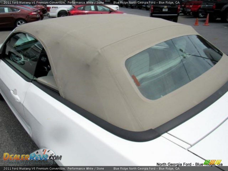 2011 Ford Mustang V6 Premium Convertible Performance White / Stone Photo #11