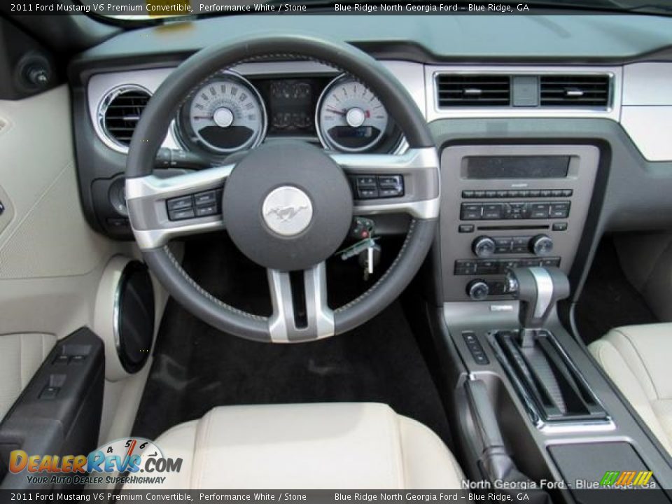 2011 Ford Mustang V6 Premium Convertible Performance White / Stone Photo #18