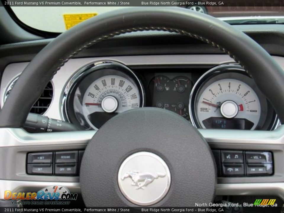 2011 Ford Mustang V6 Premium Convertible Performance White / Stone Photo #21
