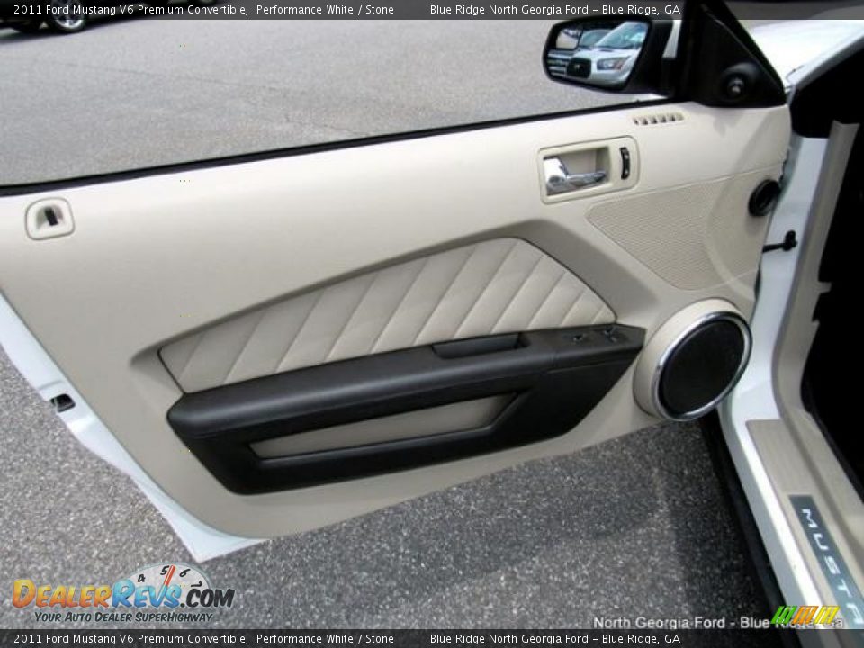 2011 Ford Mustang V6 Premium Convertible Performance White / Stone Photo #35