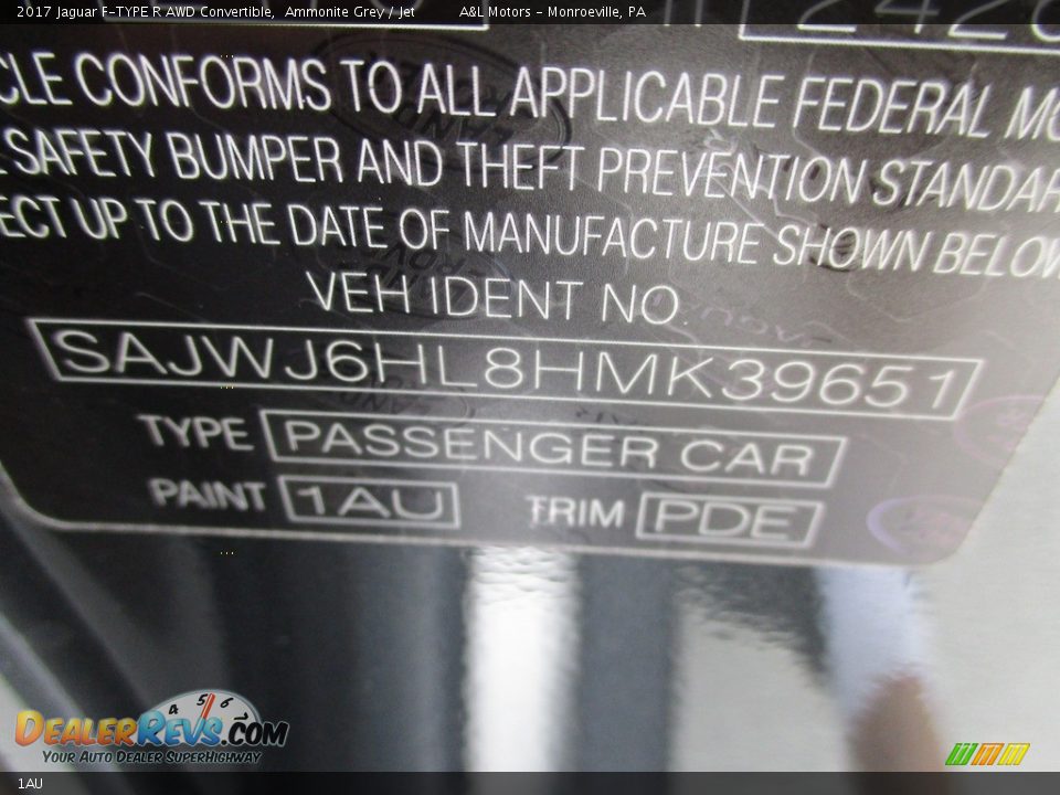 Jaguar Color Code 1AU Ammonite Grey