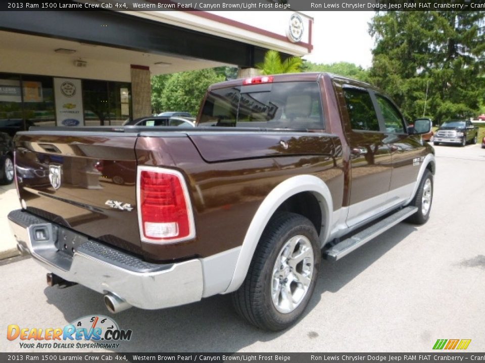 2013 Ram 1500 Laramie Crew Cab 4x4 Western Brown Pearl / Canyon Brown/Light Frost Beige Photo #3