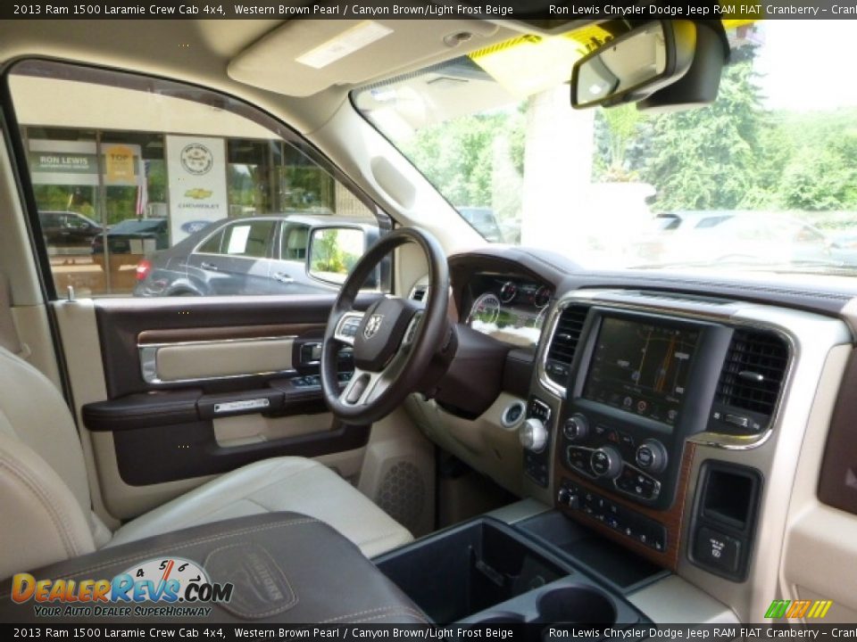 2013 Ram 1500 Laramie Crew Cab 4x4 Western Brown Pearl / Canyon Brown/Light Frost Beige Photo #6