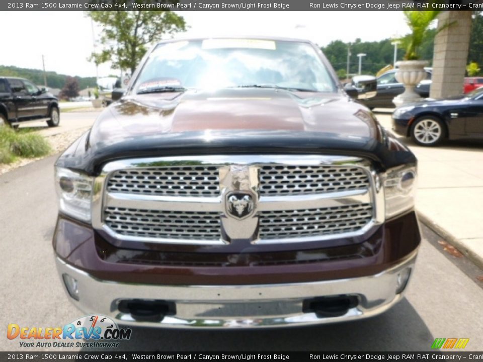 2013 Ram 1500 Laramie Crew Cab 4x4 Western Brown Pearl / Canyon Brown/Light Frost Beige Photo #8