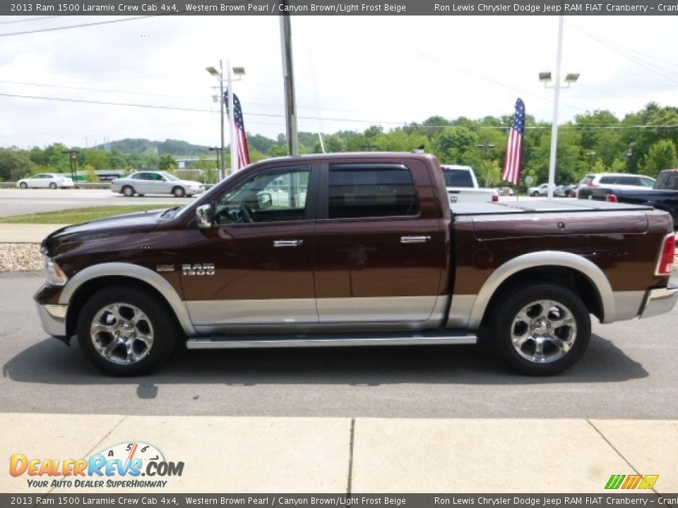 2013 Ram 1500 Laramie Crew Cab 4x4 Western Brown Pearl / Canyon Brown/Light Frost Beige Photo #10