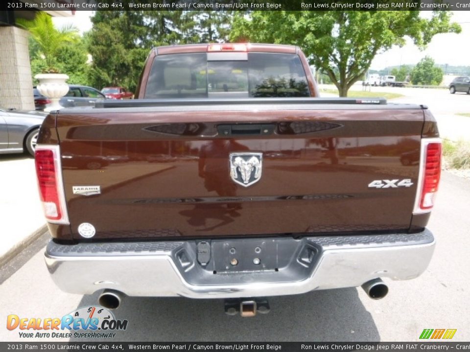 2013 Ram 1500 Laramie Crew Cab 4x4 Western Brown Pearl / Canyon Brown/Light Frost Beige Photo #12