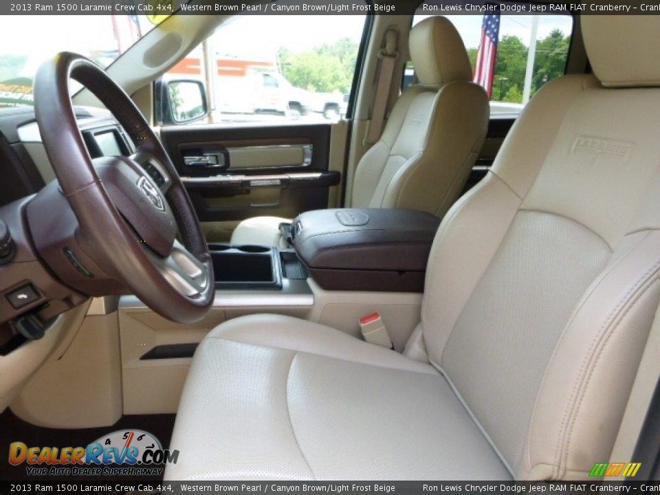 2013 Ram 1500 Laramie Crew Cab 4x4 Western Brown Pearl / Canyon Brown/Light Frost Beige Photo #13