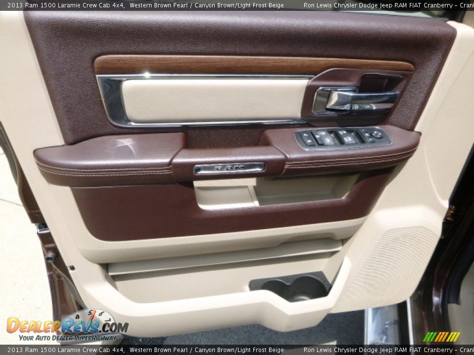 2013 Ram 1500 Laramie Crew Cab 4x4 Western Brown Pearl / Canyon Brown/Light Frost Beige Photo #14